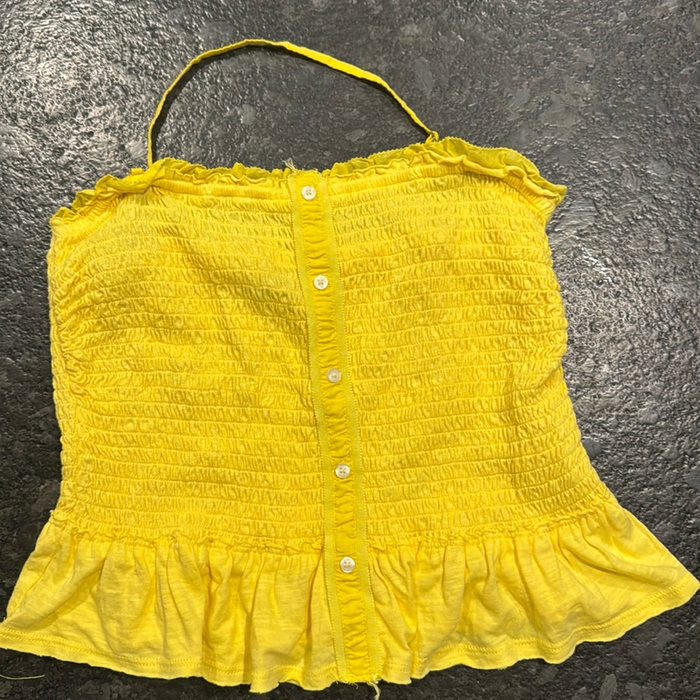 Yellow Ruched Tube Top